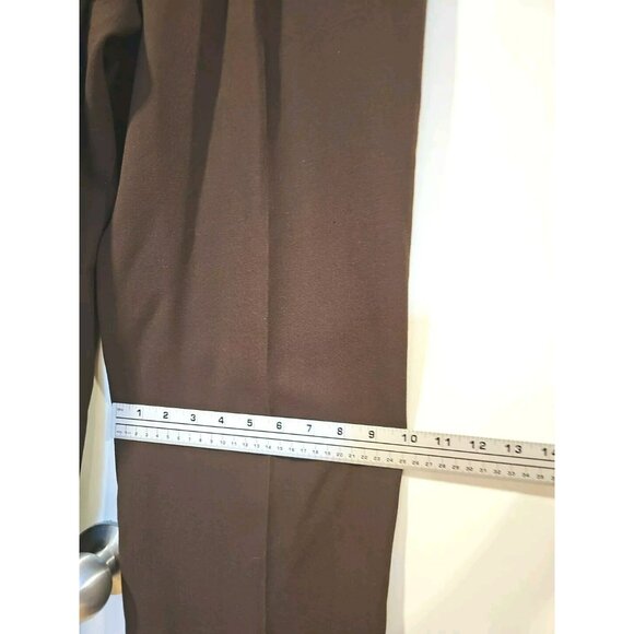 Vtg Anne Klein Women 2 Pc Wool Pant Suit Sz 10 Brown Blazer Jacket Dress Pants - Picture 15 of 16